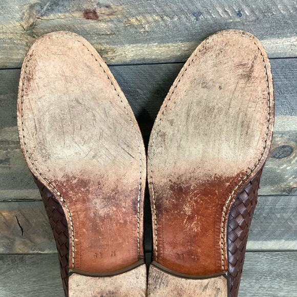 Pelle Line Tassled Woven Loafer Size 11M Leather Slip On Dress Shoe Brown Spain main image 10